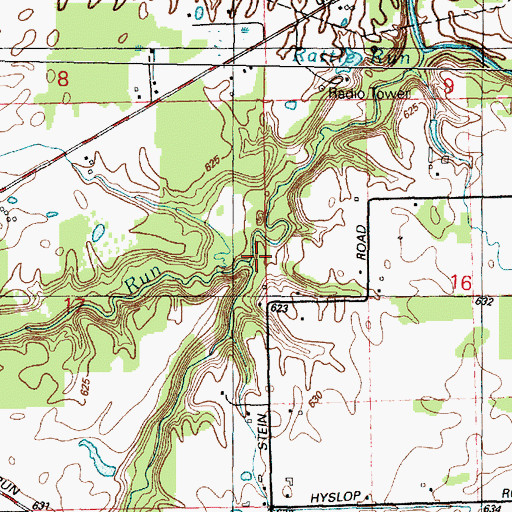 Topographic Map of Sheldon Drain, MI