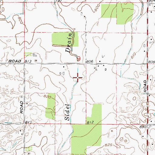 Topographic Map of Sidel Drain, MI