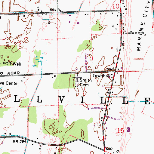 Topographic Map of Smith Cemetery, MI