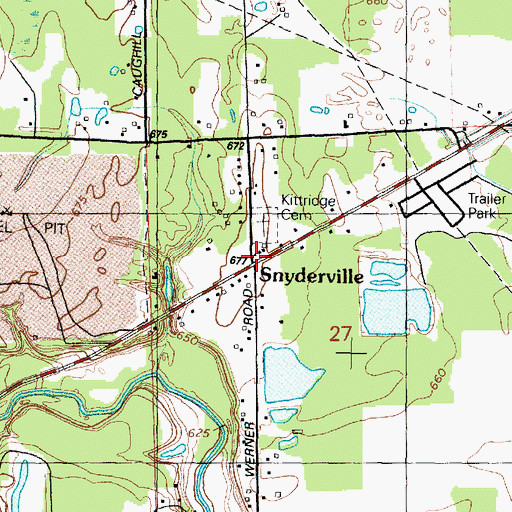 Topographic Map of Snyderville, MI