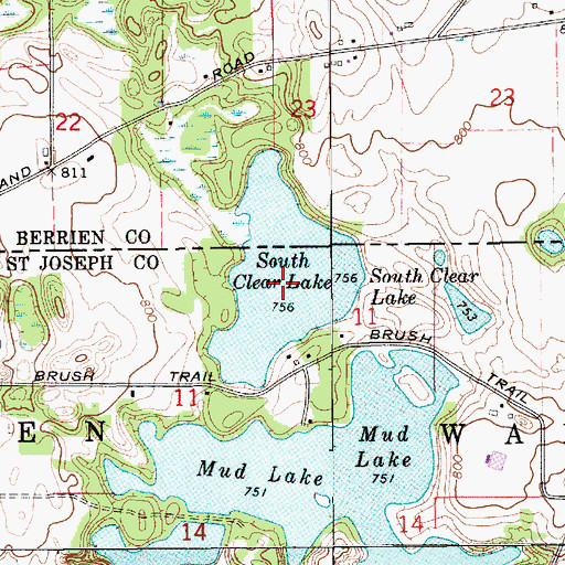 Topographic Map of South Clear Lake, IN