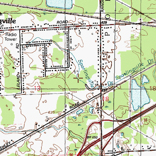Topographic Map of Sparlingville Drain, MI