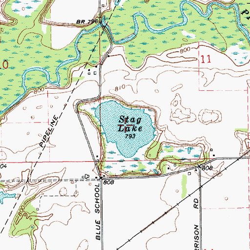 Topographic Map of Stag Lake, MI