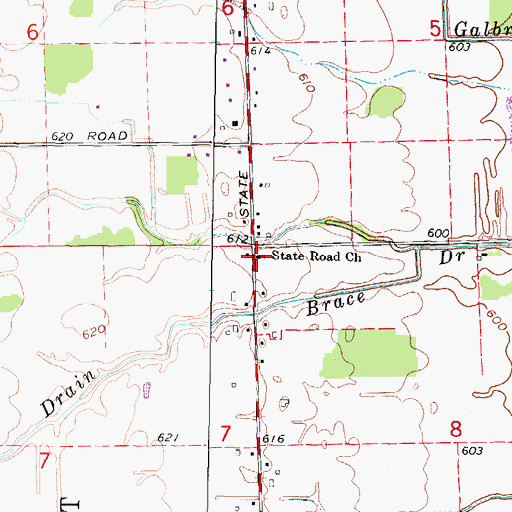 Topographic Map of State Road Church, MI