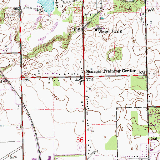 Topographic Map of Sturgis Training Center, MI