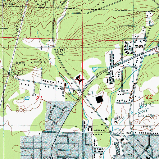 Topographic Map of Northgate Shopping Center, AL
