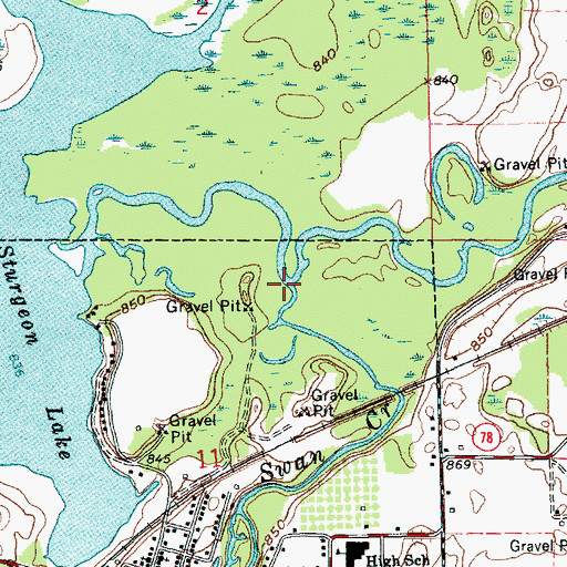 Topographic Map of Swan Creek, MI