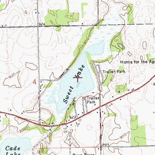 Topographic Map of Sweet Lake, MI