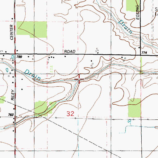 Topographic Map of Tallmadge Drain, MI