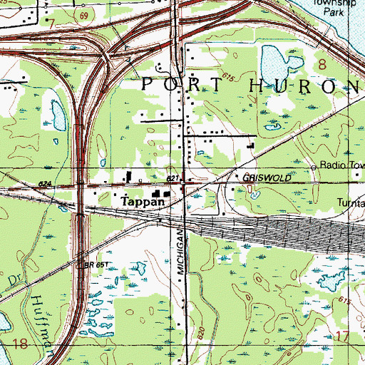 Topographic Map of Tappan, MI
