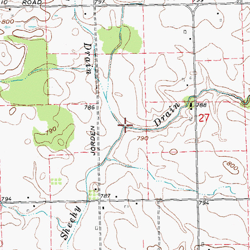 Topographic Map of Thody Drain, MI