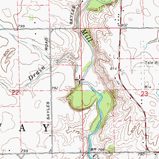 Topographic Map of Thompson Drain, MI