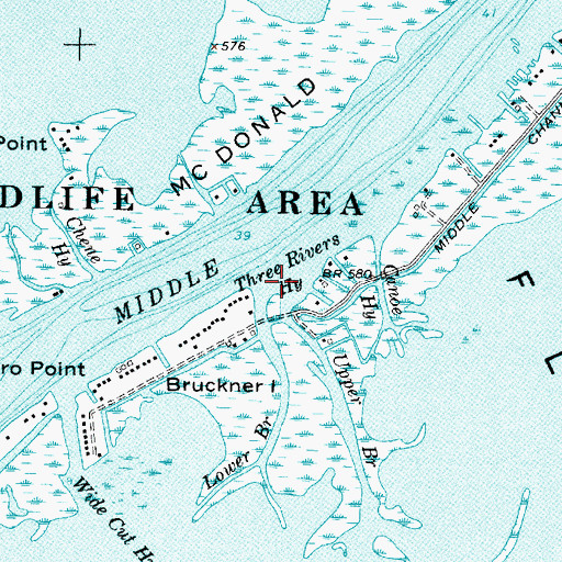 Topographic Map of Three Rivers Highway, MI