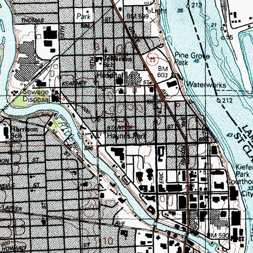 Topographic Map of Tyler School (historical), MI