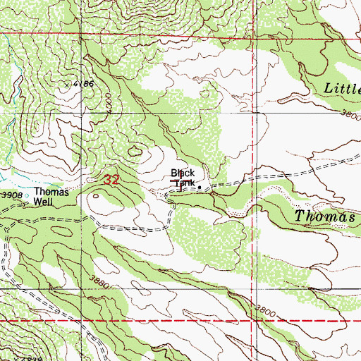Topographic Map of Black Tank, AZ