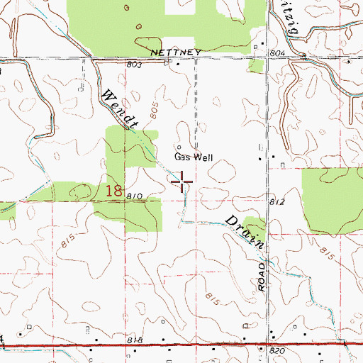 Topographic Map of Wendt Drain, MI