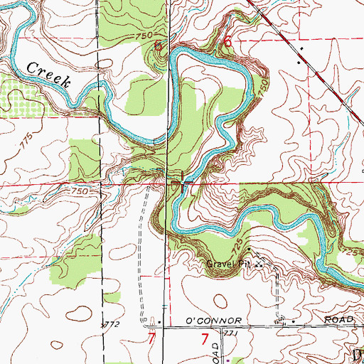 Topographic Map of White Drain, MI