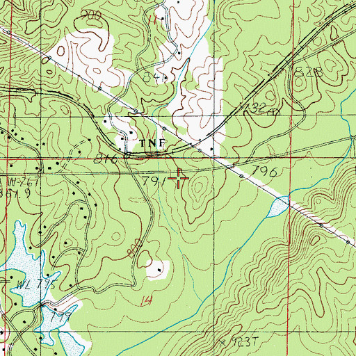 Topographic Map of Overbrook, AL