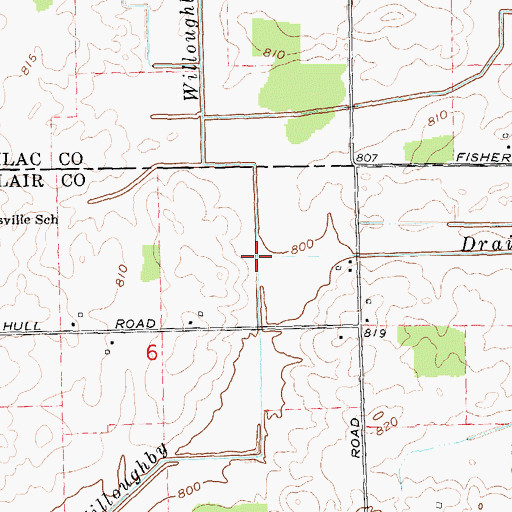 Topographic Map of Willoughby Branch, MI
