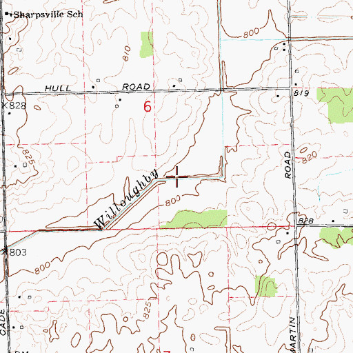 Topographic Map of Willoughby Drain, MI