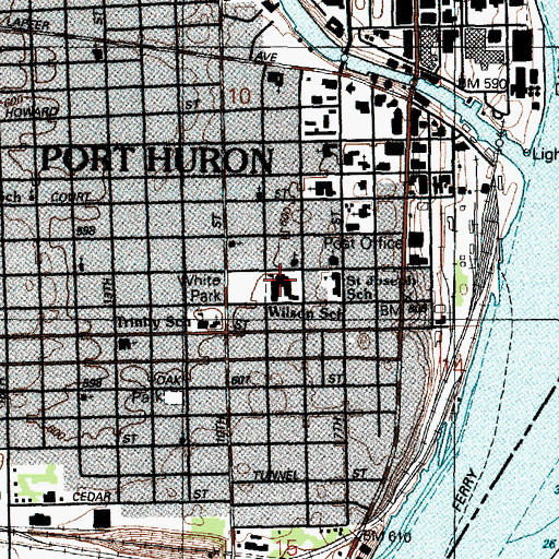 Topographic Map of Wilson School, MI