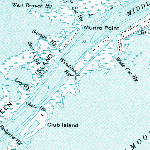 Topographic Map of Winding Highway, MI