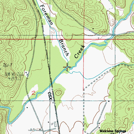Topographic Map of Paces Branch, AL