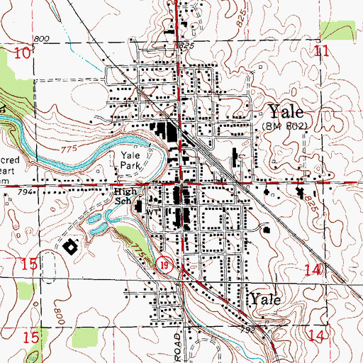 Topographic Map of Yale, MI