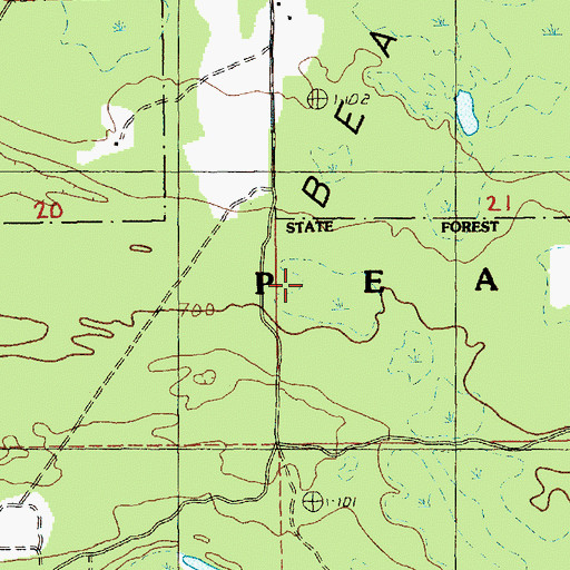 Topographic Map of Beaver Island, MI