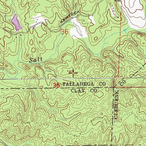 Topographic Map of Parker Mine, AL