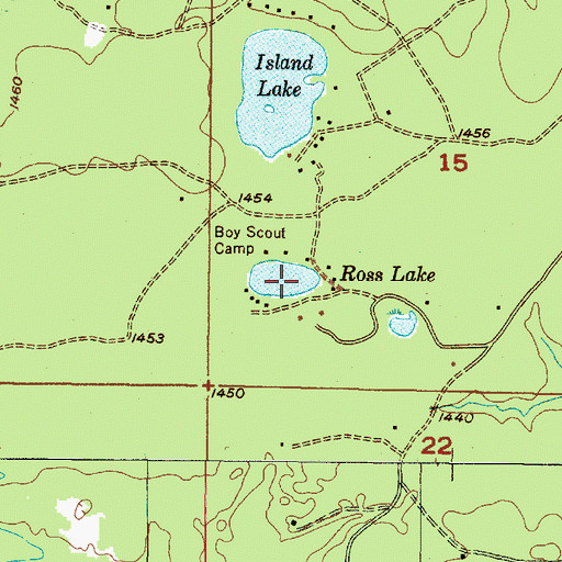 Topographic Map of Lake Unky, MI