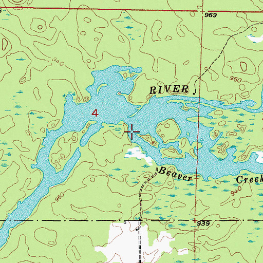 Topographic Map of Beaver Creek, MI