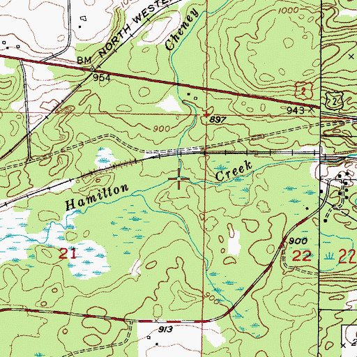 Topographic Map of Cheney Creek, MI