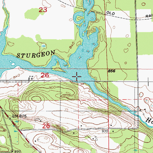 Topographic Map of Hamilton Creek, MI