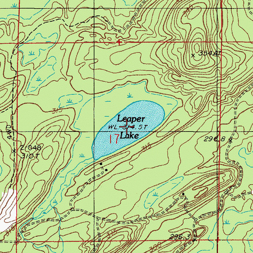 Topographic Map of Leaper Lake, MI