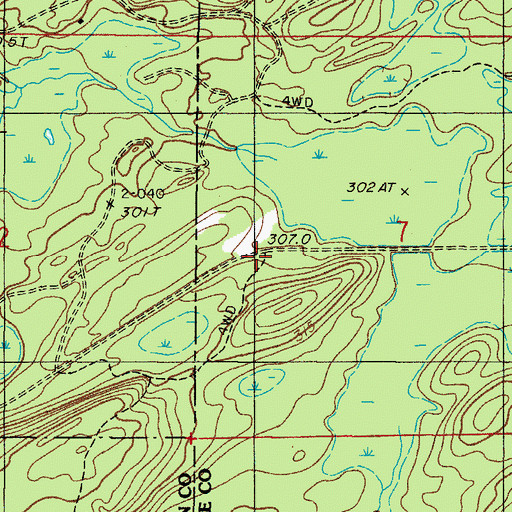 Topographic Map of Leapers, MI