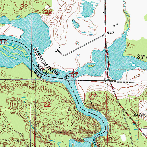 Topographic Map of Sturgeon River, MI