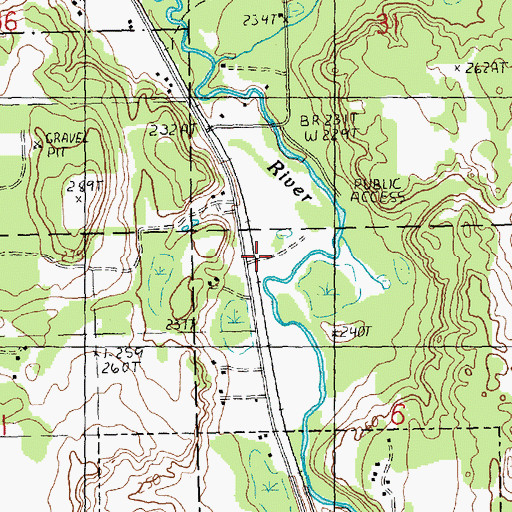 Topographic Map of Dodge Creek, MI