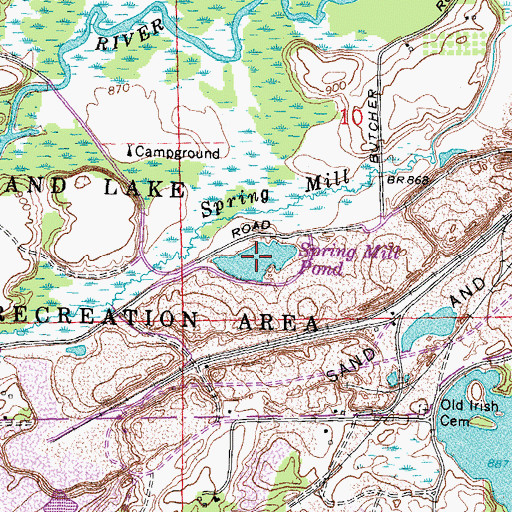 Topographic Map of Spring Mill Pond, MI