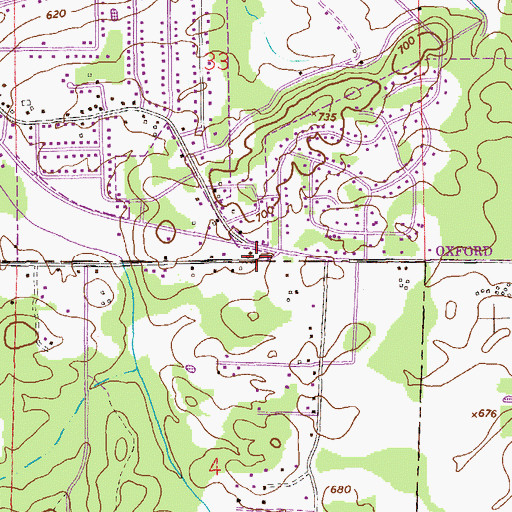 Topographic Map of Pine Ridge Cemetery, AL