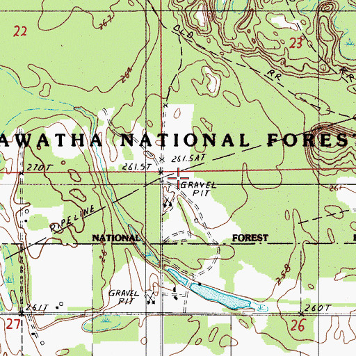 Topographic Map of Chatham Landing Strip (historical), MI