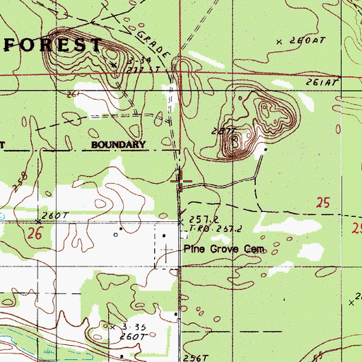 Topographic Map of Chatham Hill Ski Area, MI