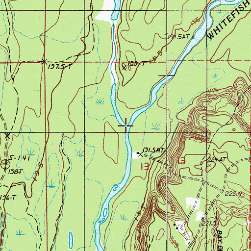Topographic Map of Little West Branch Whitefish River, MI