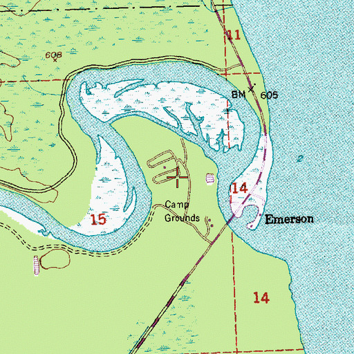 Topographic Map of Rivermouth Recreation Site, MI