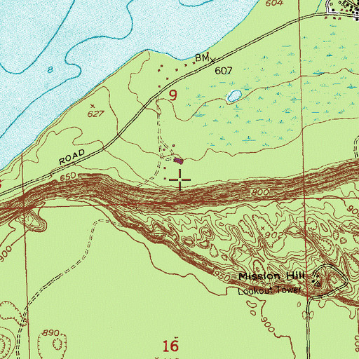 Topographic Map of Iroquois Mountain Ski Area, MI