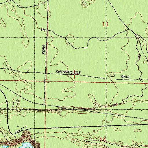 Topographic Map of Yankee Reef, MI
