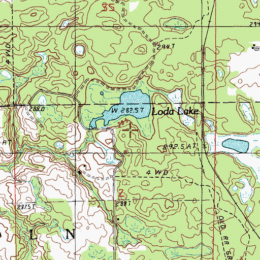Topographic Map of Loda Lake Recreation Site, MI