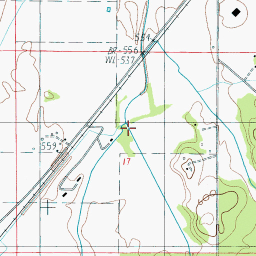 Topographic Map of Pond Springs Branch, AL