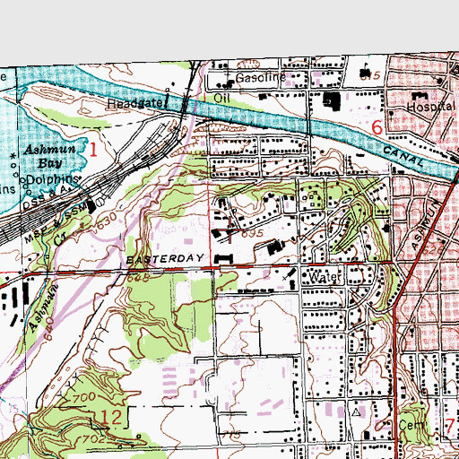 Topographic Map of Lake Superior State University, MI