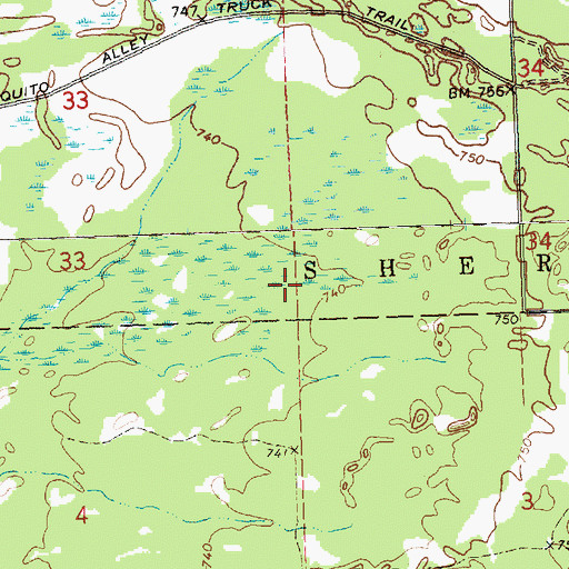 Topographic Map of Township of Grim, MI